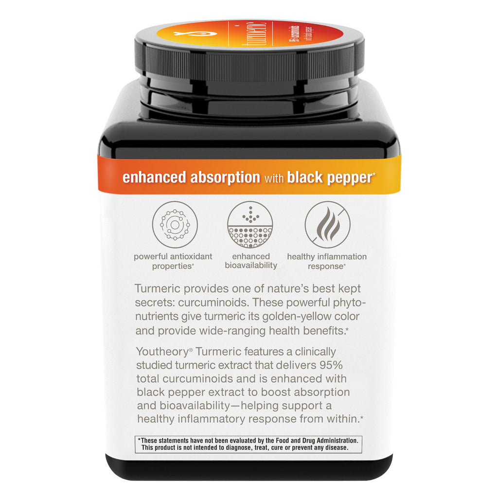 youtheory Turmeric Healthy Inflammation Support 2250 mg, 210 Vegetarian Capsules