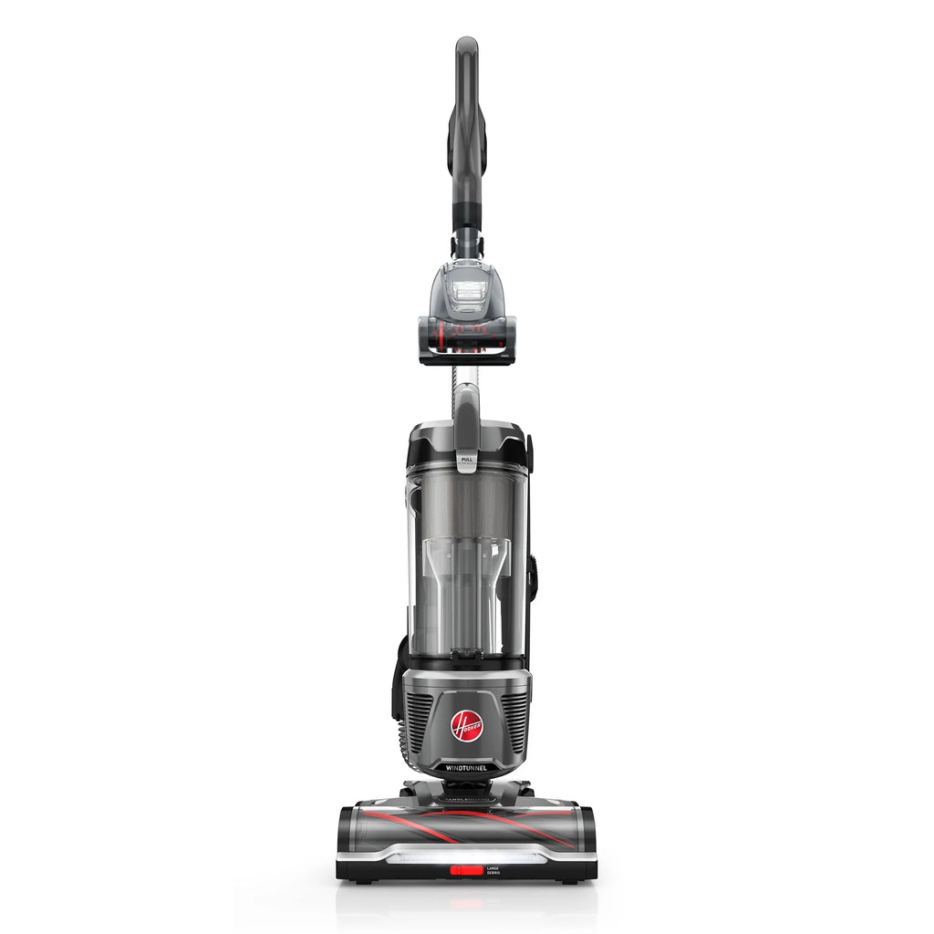 Hoover Upright Vacuum, WindTunnel Tangle Guard, Bagless, with Swivel Steering, Hard Floor and Carpet, Crevice Tool, Dusting Brush, Turbo Tool, LED headlights, UH77110, Black