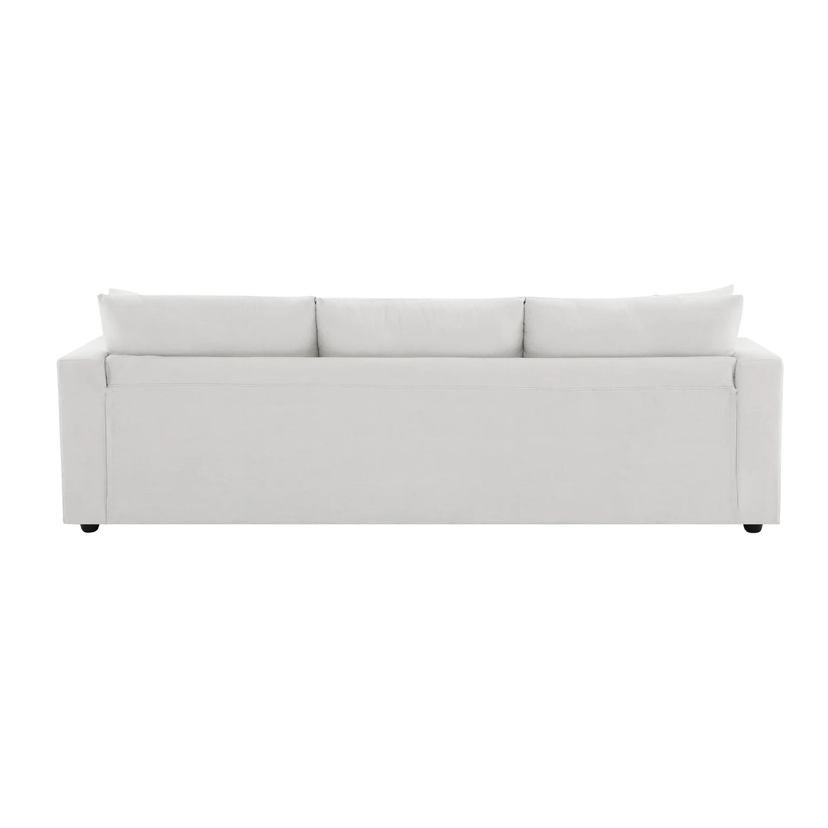 Harper & Bright Designs Modern Sectional Sofa 3 Seat Couch with Ottoman, Upholstered L Shaped Cloud Couch for Small Space Apartment Office, White