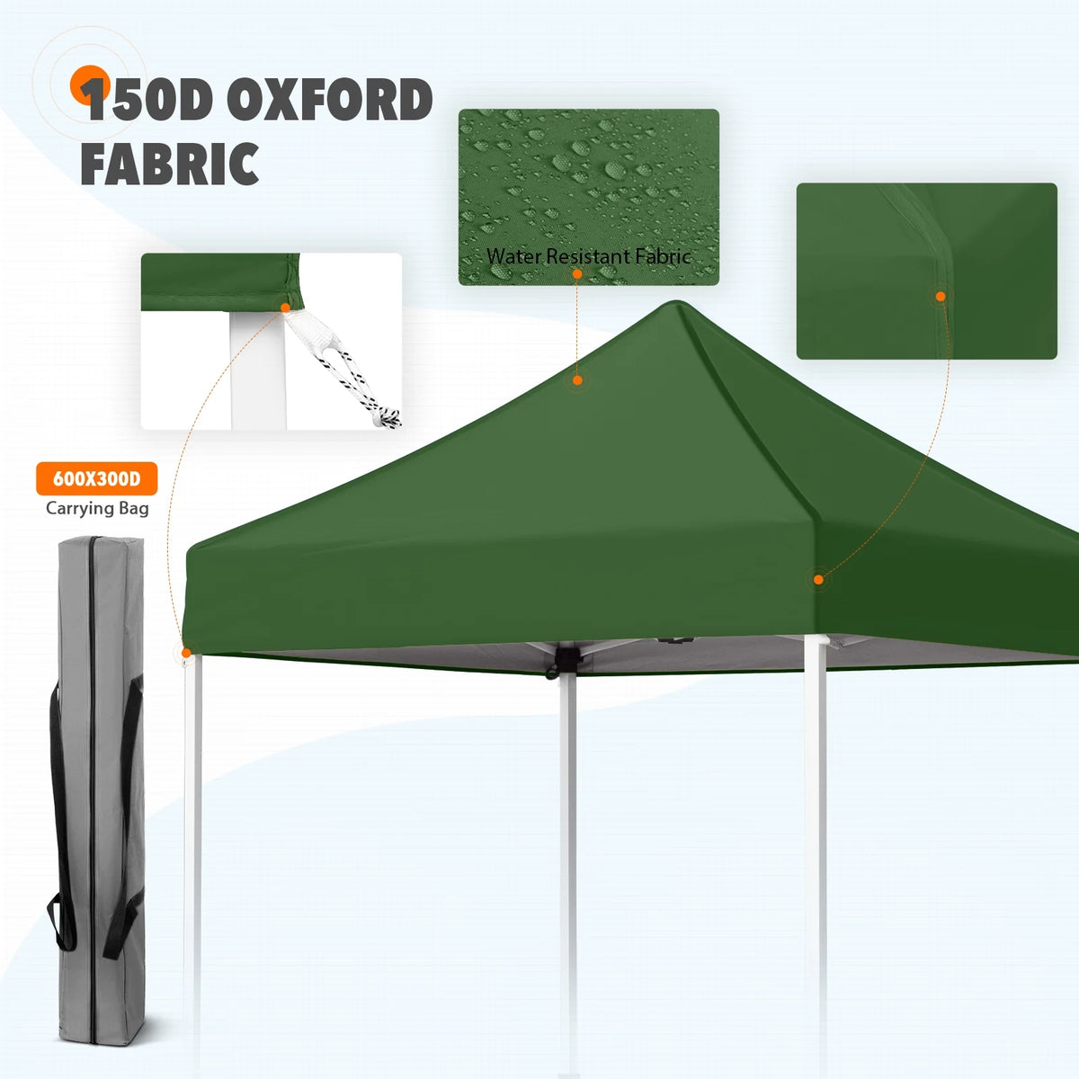 EAGLE PEAK 5x5 Pop Up Canopy Tent Instant Outdoor Canopy Easy Set-up Straight Leg Folding Shelter（Blue）