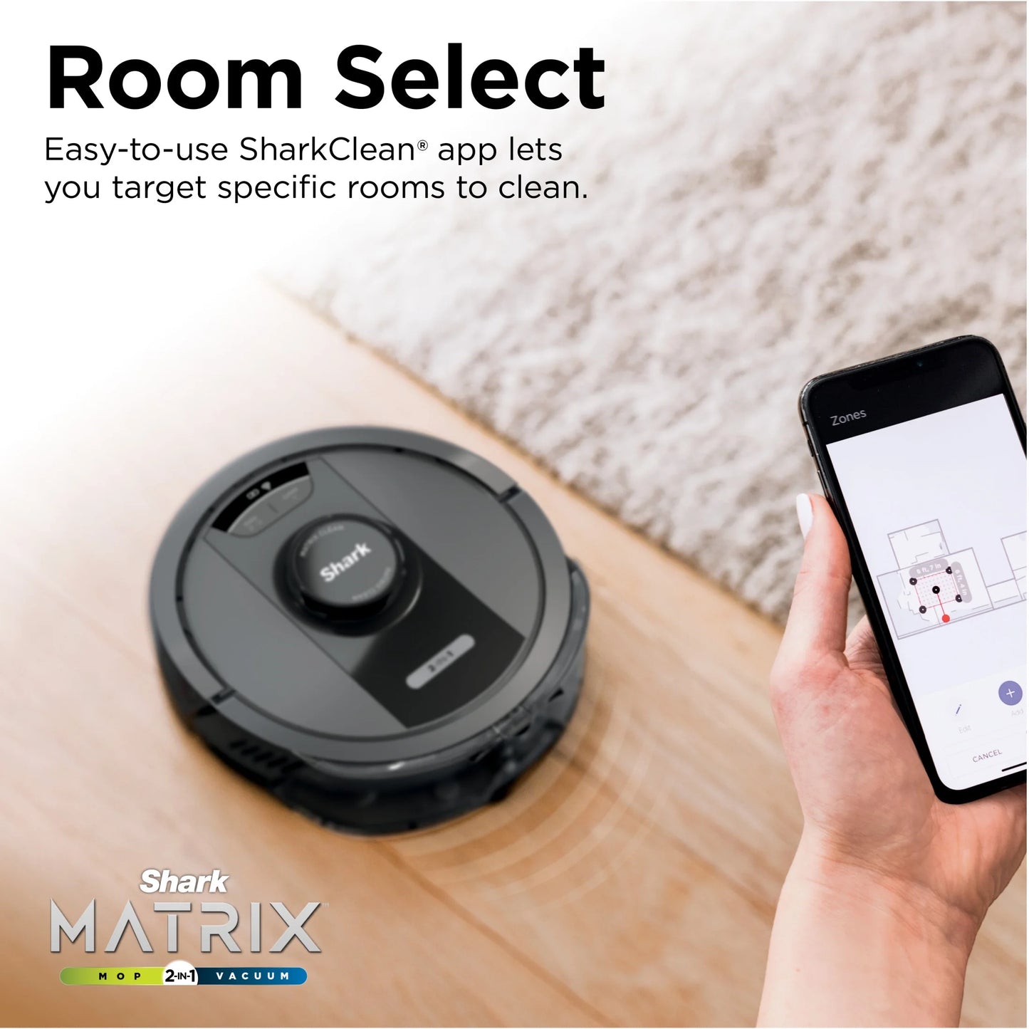 Shark Matrix Robot Vacuum & Mop, Auto Empty, Carpets and Hard Floors, 30-Day Capacity Base, Precision Home Mapping, Pet-Friendly, Wi-Fi, RV2400WS