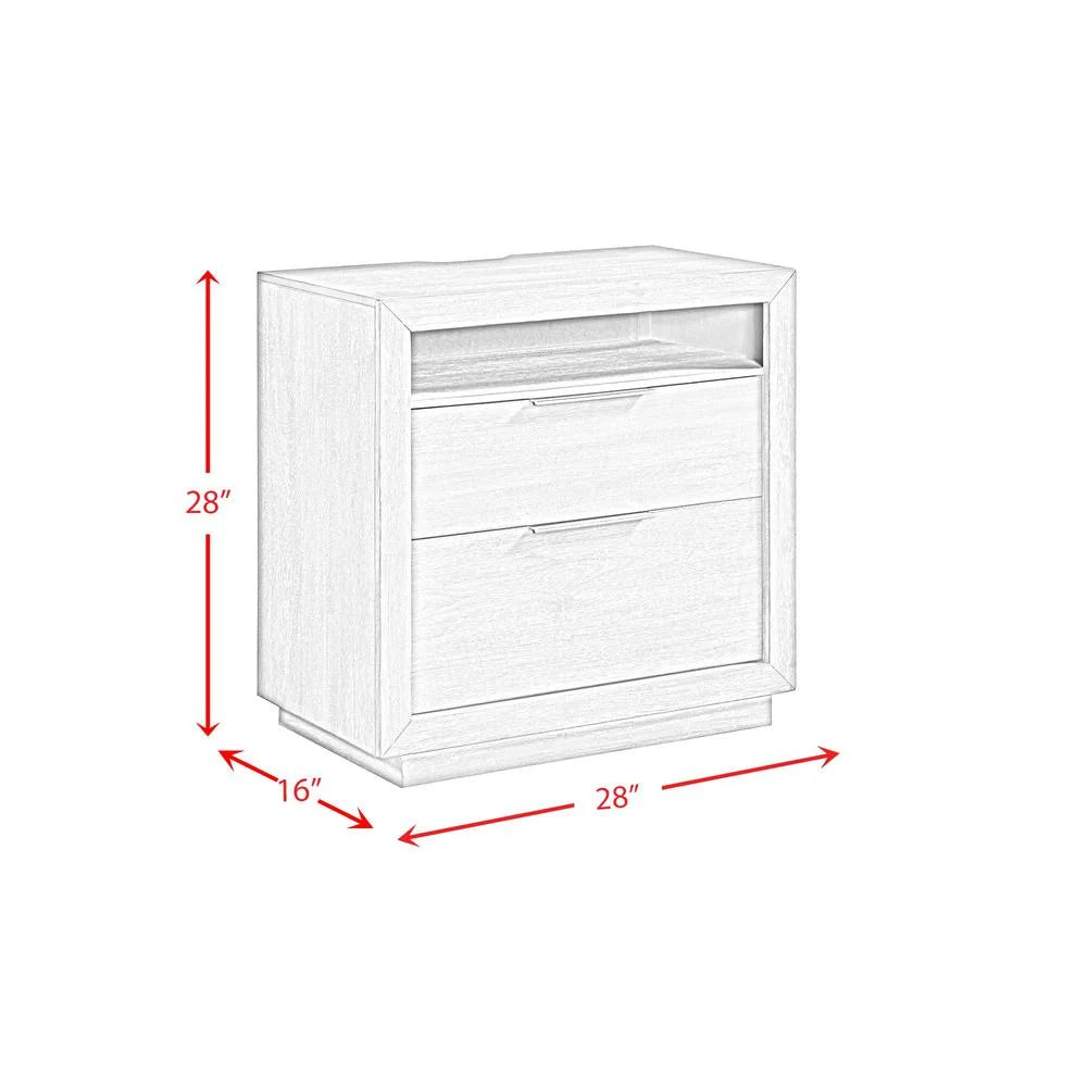 Picket House Furnishings Cadia  2-Drawer Nightstand with USB in Grey