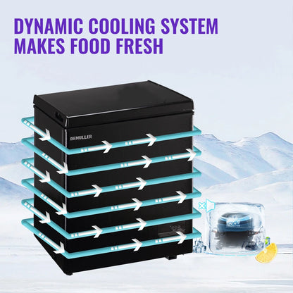 DEMULLER 4.0 Cu.ft Deep Freezer Top Open Door Compact Freezer with 2 Removable Storage Baskets Black