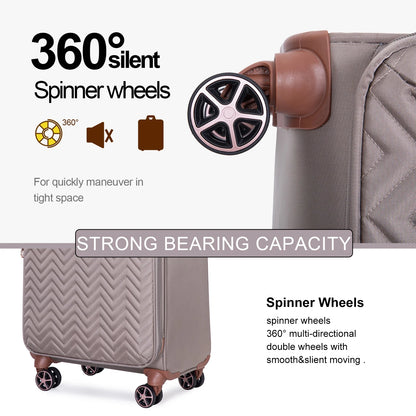 Travelhouse 4 Piece Luggage Set Softside Expandable Lightweight Suitcase with Double Spinner Wheels.(Black)