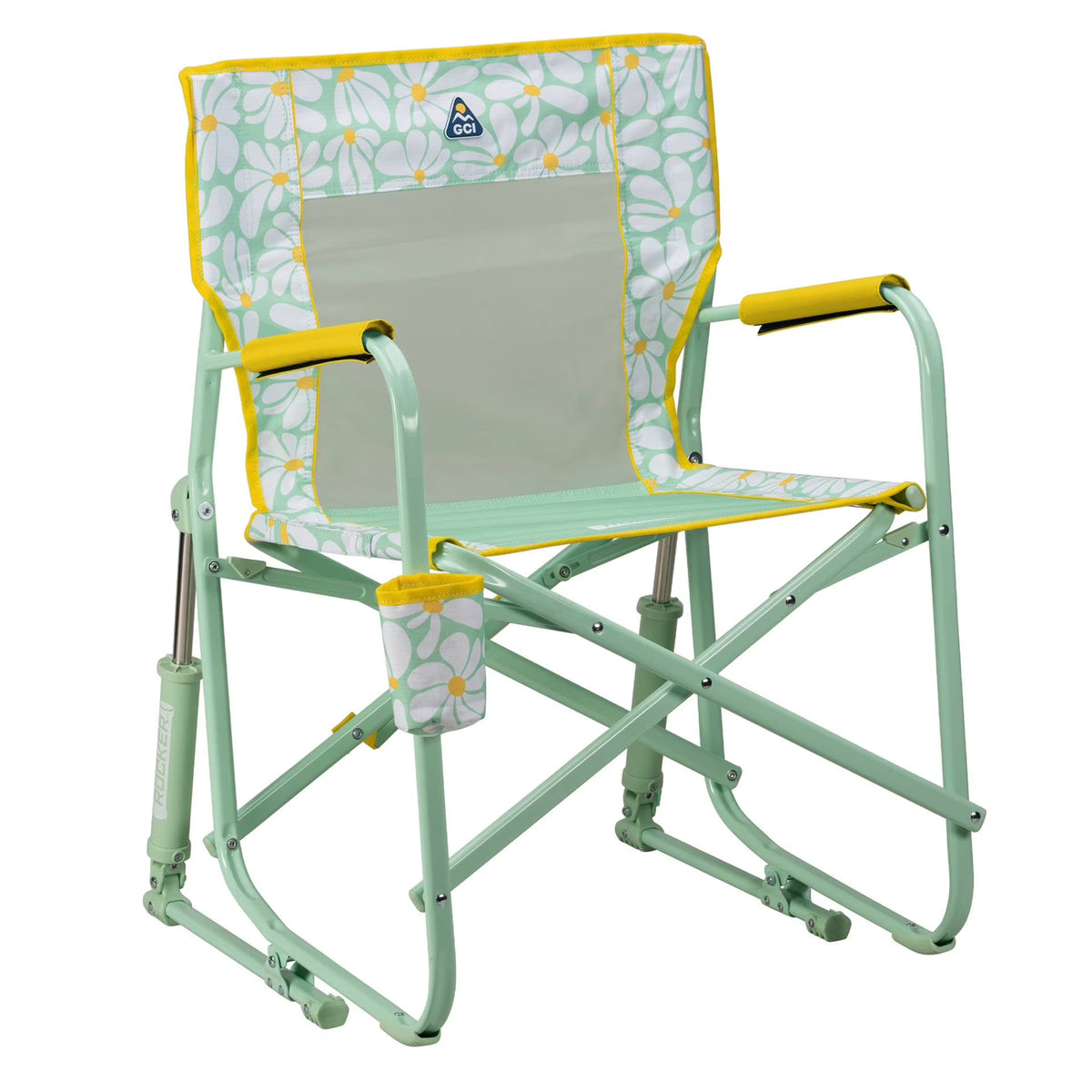 GCI Outdoor Freestyle Rocker Foldable Rocking Camp Chair, Purple Floral