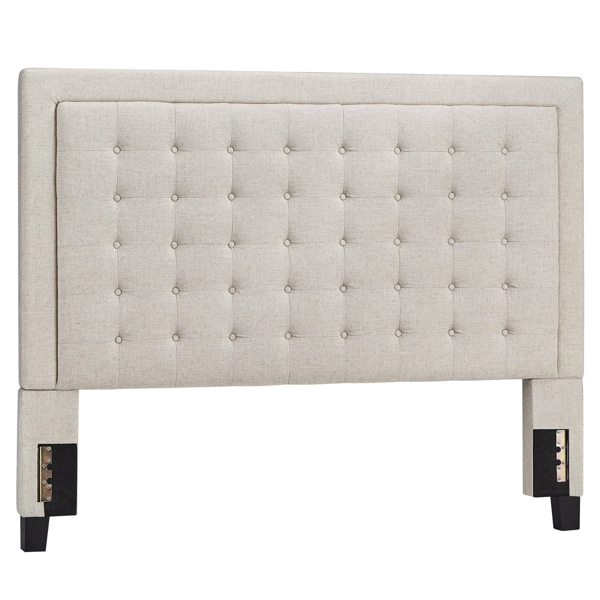 Weston Home Aurelia Square Button-Tufted Upholstered Queen Headboard, Beige