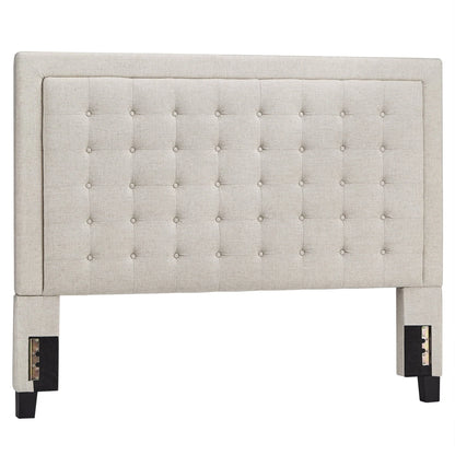 Weston Home Aurelia Square Button-Tufted Upholstered Queen Headboard, Beige