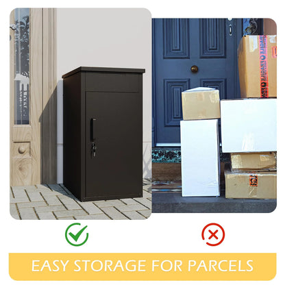 AECOJOY Package Delivery Boxes for Outside Parcel Drop Box Outdoor Storage Box Wall Mounted Express Mail Package Delivery Box 17" x 16" x 38.3" Black