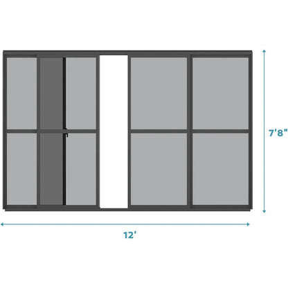 Mirador 111S Outdoor Pergola Aluminum Sliding Louver Door 13' Side, 4 Panels, Dark Grey(Not Pergola)