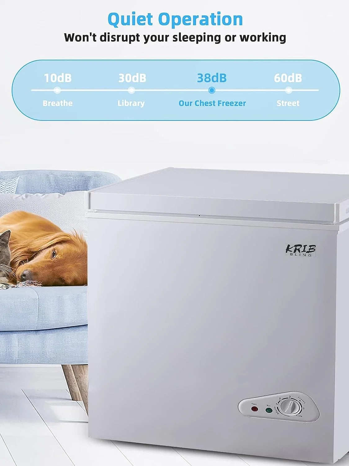 GGTB 3.0 Cu.ft Chest Freezer Top Open Door Compact Freezer with Adjustable Temperature Black