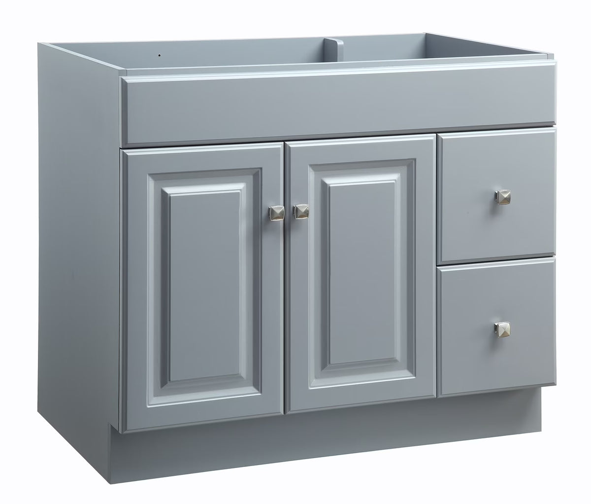 Design House Wyndham 36" Solid Wood Ready to Assemble 2-Door and 2-Drawer Bathroom Vanity Cabinet, White