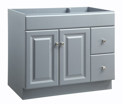 Design House Wyndham 36" Solid Wood Ready to Assemble 2-Door and 2-Drawer Bathroom Vanity Cabinet, White