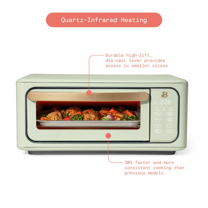 Beautiful Infrared Air Fryer Toaster Oven, 9-Slice, 1800 W, White Icing by Drew Barrymore