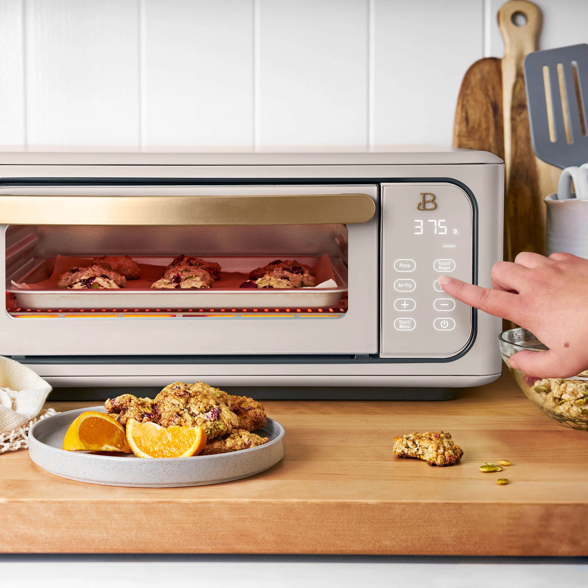 Beautiful Infrared Air Fryer Toaster Oven, 9-Slice, 1800 W, White Icing by Drew Barrymore