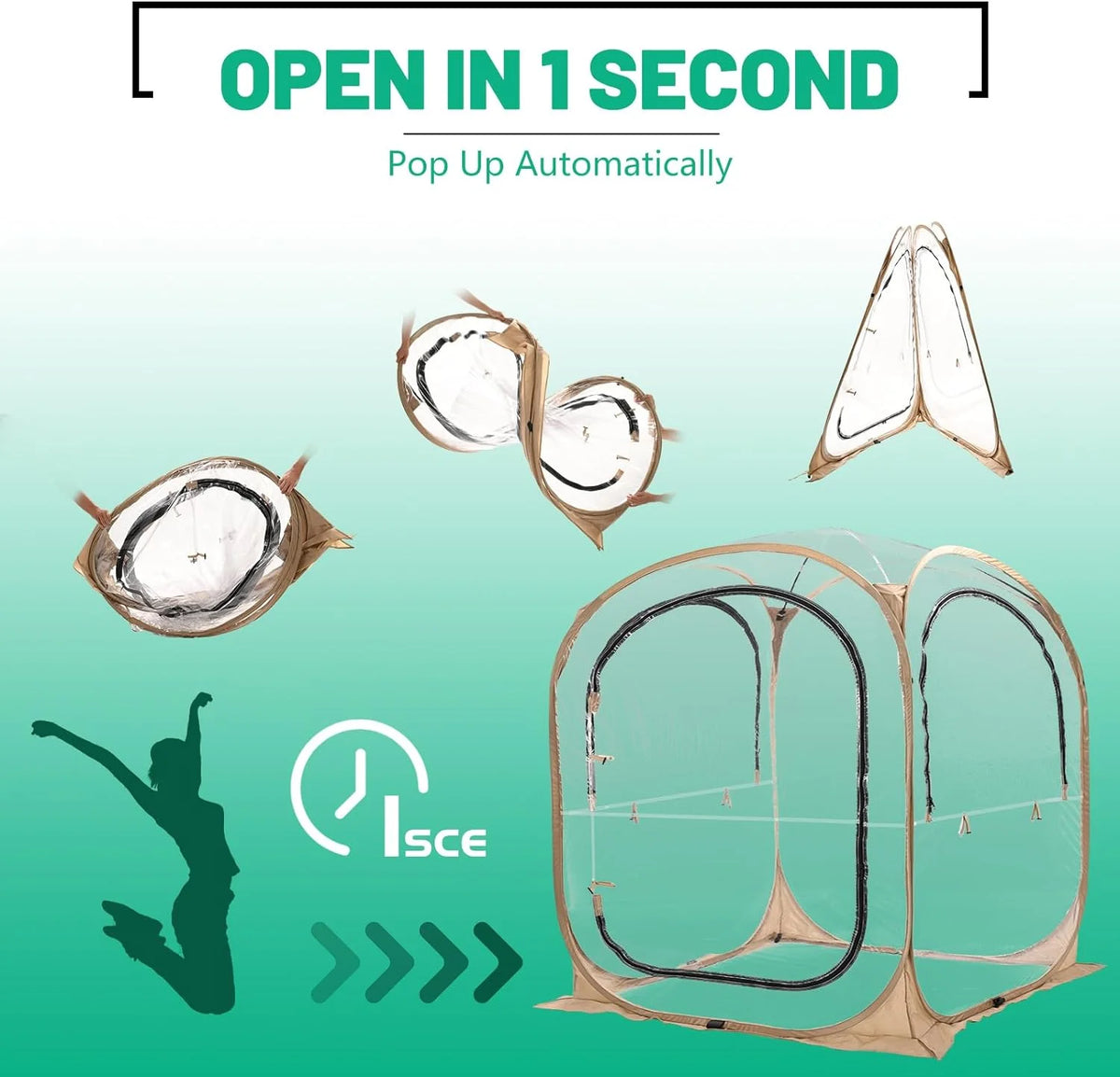 ABORON Sports Tent Pop Up Pod, Instant Weather Proof Pop Up Tent Shelter with Carry Bag, Clear View Bubble Tent for Watching Sports Events, Camping, Fishing, Portable & Foldable