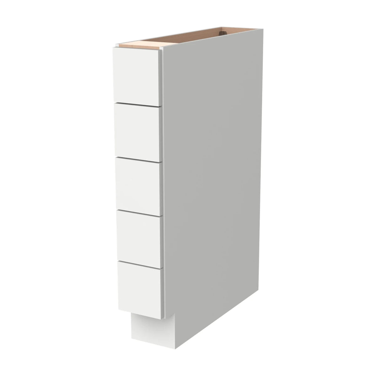 6-Inch Narrow Solid Wood 5-Drawer Assembled Kitchen Base Cabinet, Spice Organizer