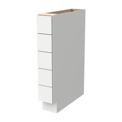 6-Inch Narrow Solid Wood 5-Drawer Assembled Kitchen Base Cabinet, Spice Organizer
