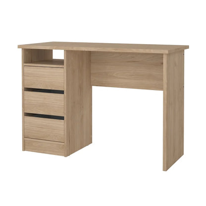 Tvilum Wes Writing Desk with 3 Storage Drawers and Open Shelf for Adults, White