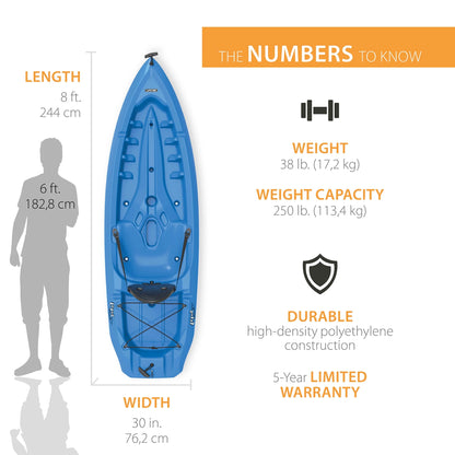 Lifetime Lotus 8 ft Sit-On-Top Kayak, Blue (90112)
