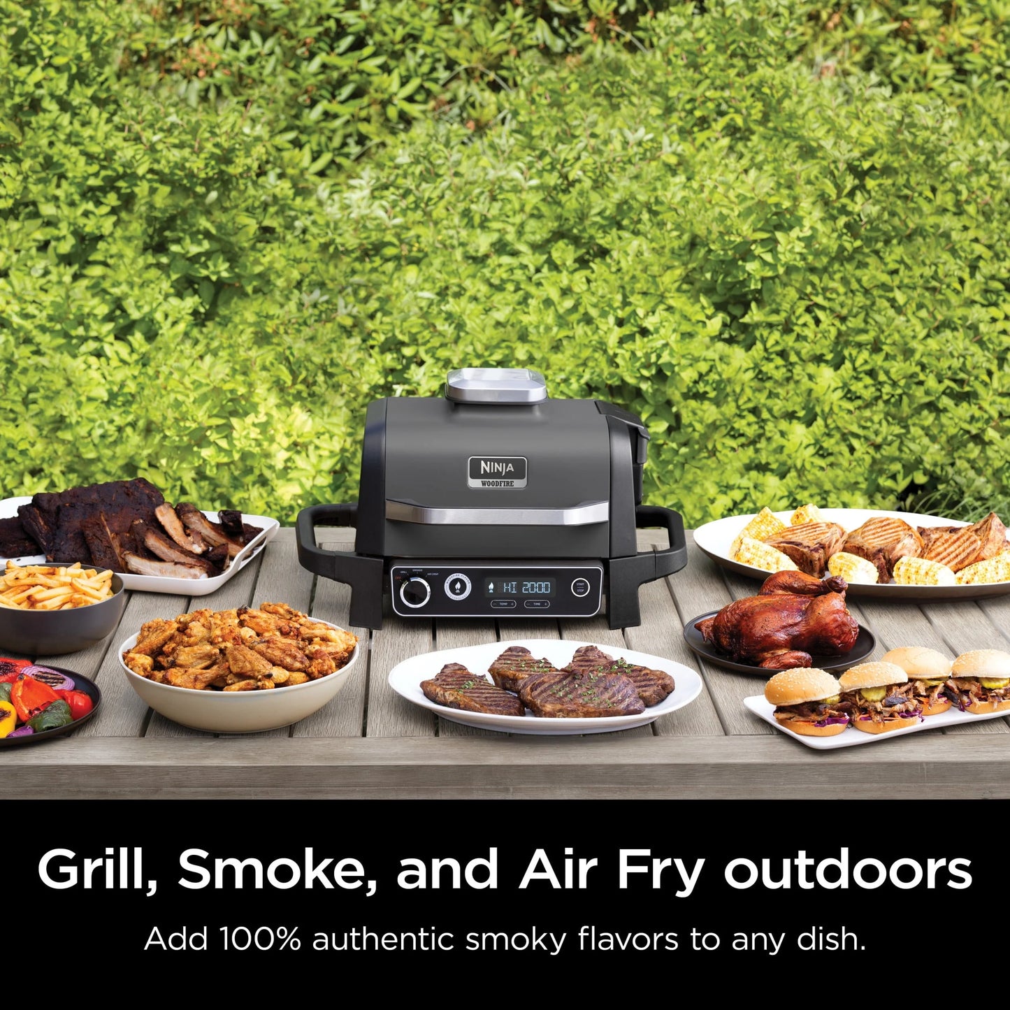 Ninja Woodfire 3-in-1 Outdoor Grill, Master Grill, BBQ Smoker, & Outdoor Air Fryer with Woodfire Technology, OG700