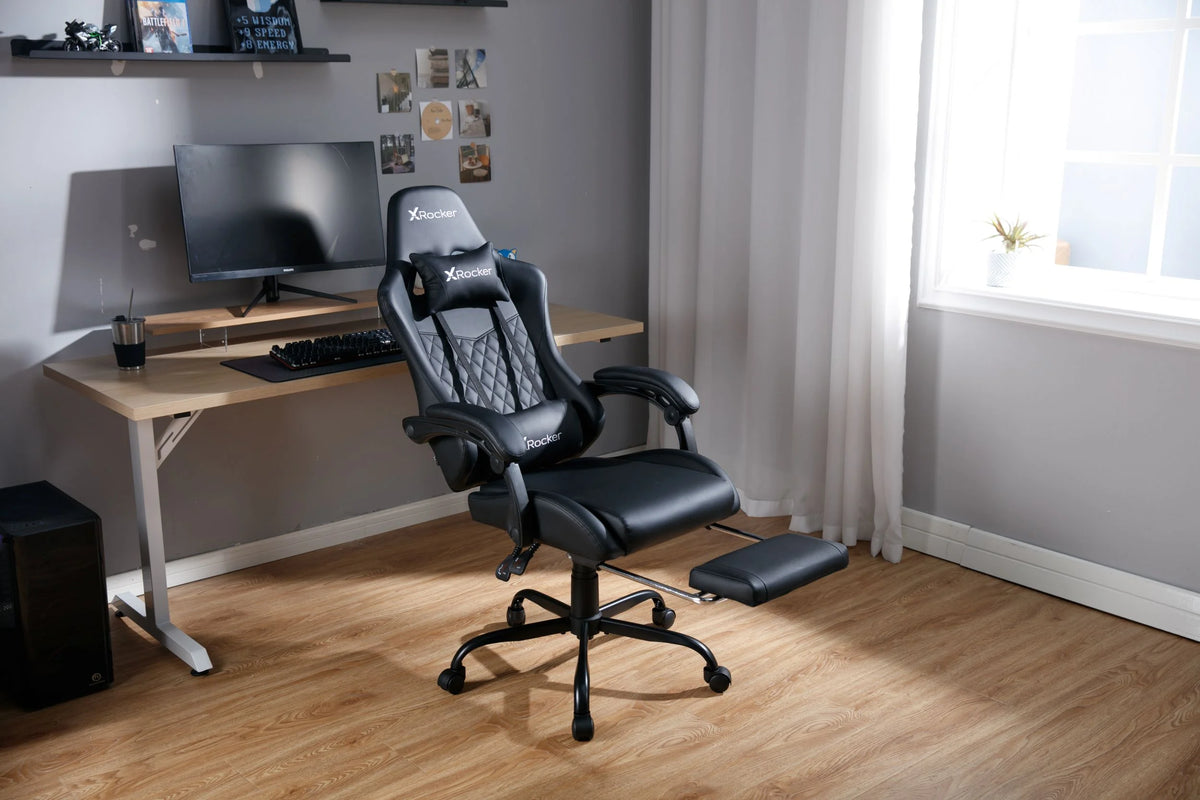 X Rocker Apex PC Gaming Chair with Massage Function and Footrest, Red