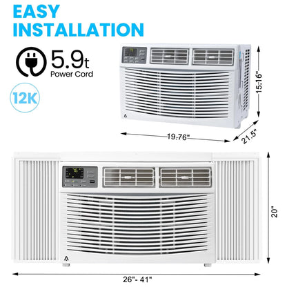 Garvee 5000 BTU Window Air Conditioner,Fast Cooling for Rooms up to 150 Sq. ft,Window Ac Unit with 7 Level Temperature Setting,White