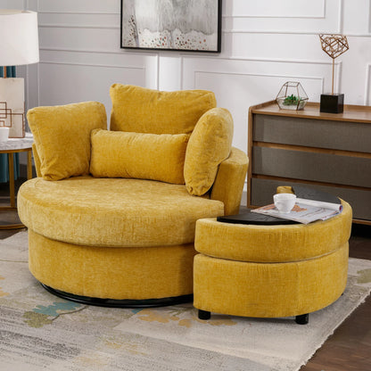 Muumblus Teddy Swivel Accent Barrel Chair, Modern Oversize Sherpa Comfy Round Reading Armchair for Living Room, Ivory