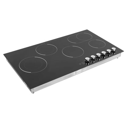 110V Modern Black Electric Cooktop Electric Stovetop 5 Burners Electric Cooktop for Homes, Restaurants