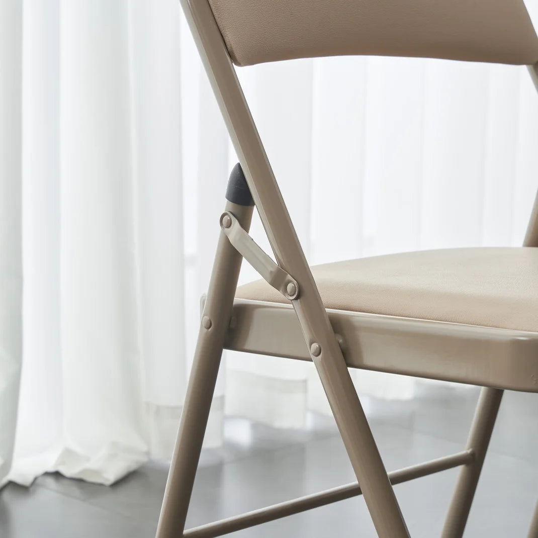 4 Pack Folding Chairs, Cushioned Padded Seat, Wedding Chairs with Metal Frame for Home, Office, Party Use, Light  Brown