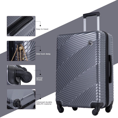 Tripcomp Luggage 3 Piece Set,Suitcase with Spinner Wheels Hardside Lightweight Luggage 20in24in28in.(Blue)