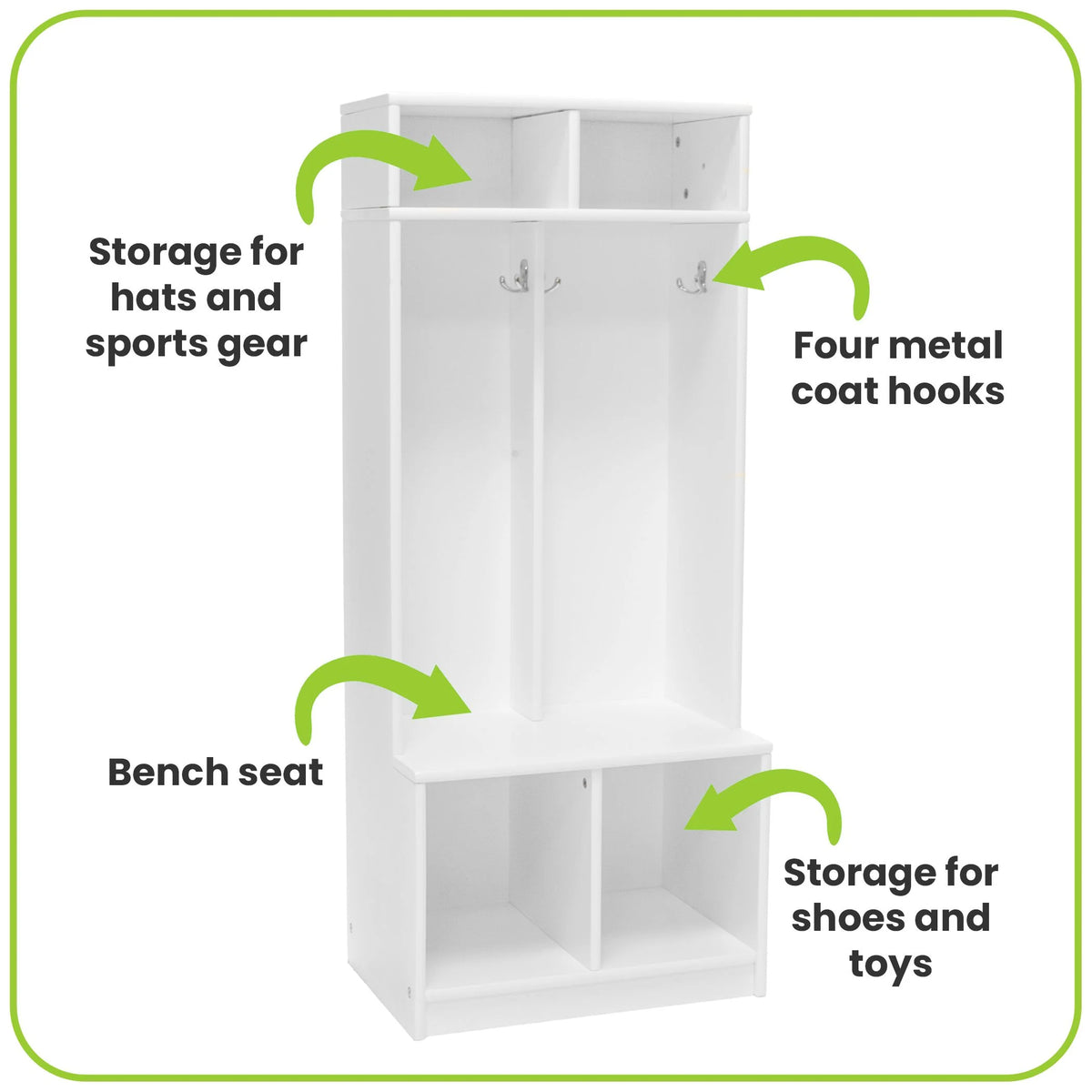 Little Partners Locker Cabinet Cubby Organizer, Learn 'N Store Wooden Classroom Cubbies Compartment Lockers for Storage of Toddlers and Kids Coats, Equipment, Backpacks - Espresso