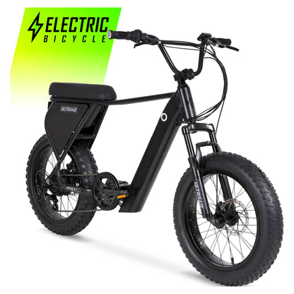 Hyper Bicycles Ultra 40 20" 36V Electric Bike for Adults, 250W E-Bike Motor, Matte Black