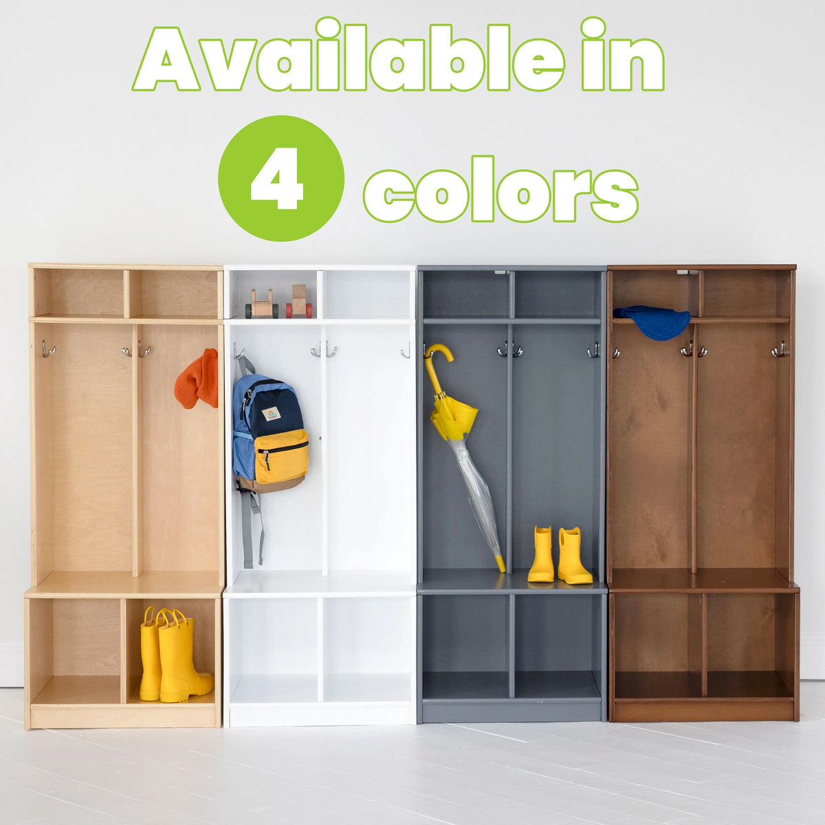 Little Partners Locker Cabinet Cubby Organizer, Learn 'N Store Wooden Classroom Cubbies Compartment Lockers for Storage of Toddlers and Kids Coats, Equipment, Backpacks - Espresso