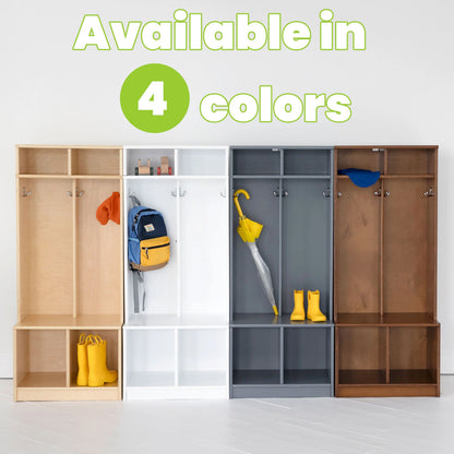 Little Partners Locker Cabinet Cubby Organizer, Learn 'N Store Wooden Classroom Cubbies Compartment Lockers for Storage of Toddlers and Kids Coats, Equipment, Backpacks - Espresso