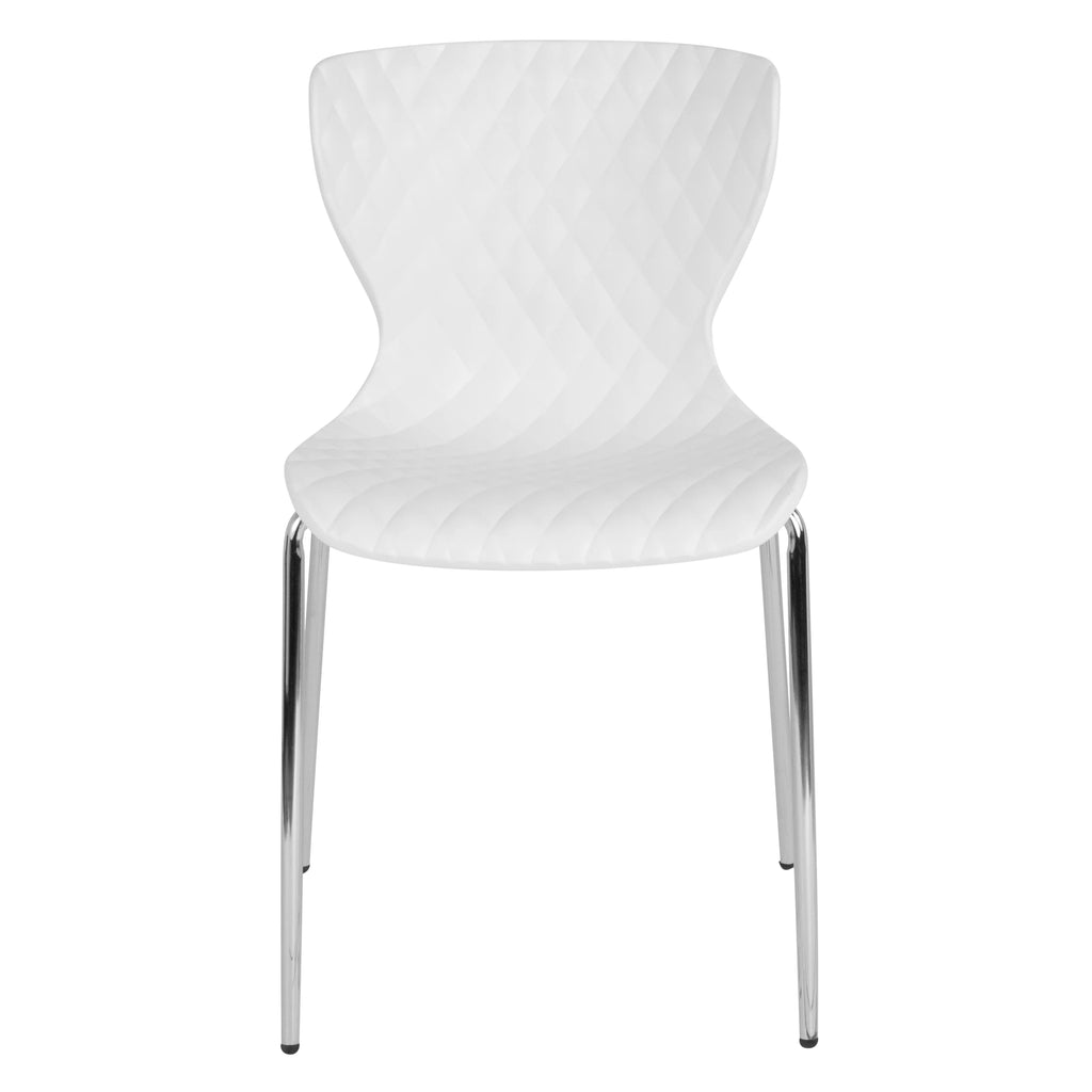 BizChair 4 Pack Contemporary Design Orange Plastic Stack Chair