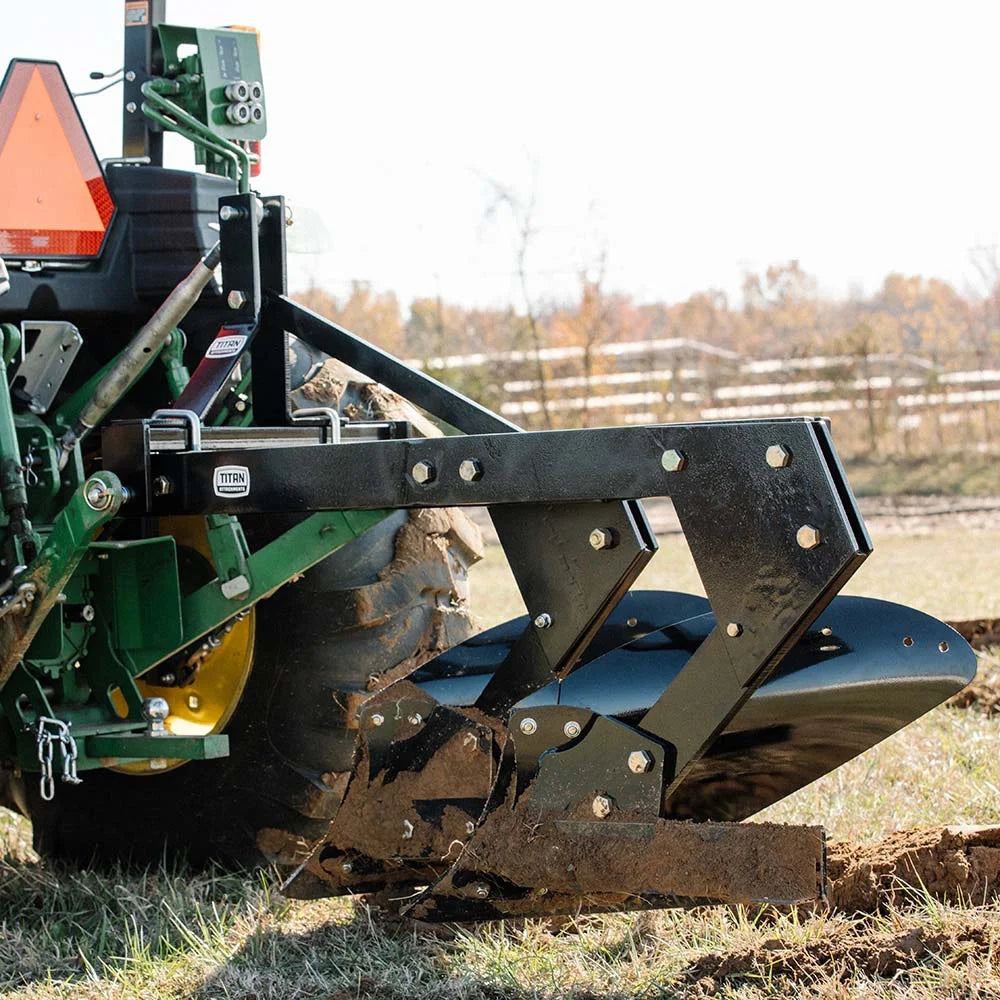 Titan Attachments 3 Point 21" Double Bottom Moldboard Turn Plow Fits Category 1 Tractors, Tow-Behind Dual Turning Plow Rotates Soil to Aerate, Tillage, Soil Prep