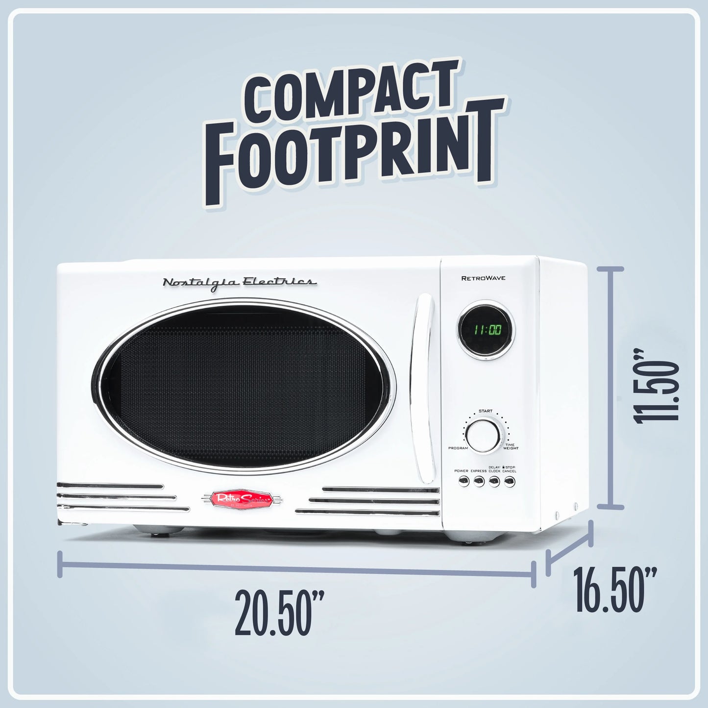 Nostalgia Retro Microwave for Countertop 0.9 cu ft Vintage Microwave, Ivory