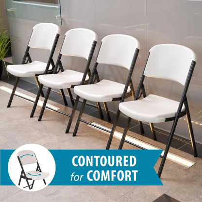 Lifetime 4 60 inch Round Folding Tables with 32 Folding Chairs - Almond