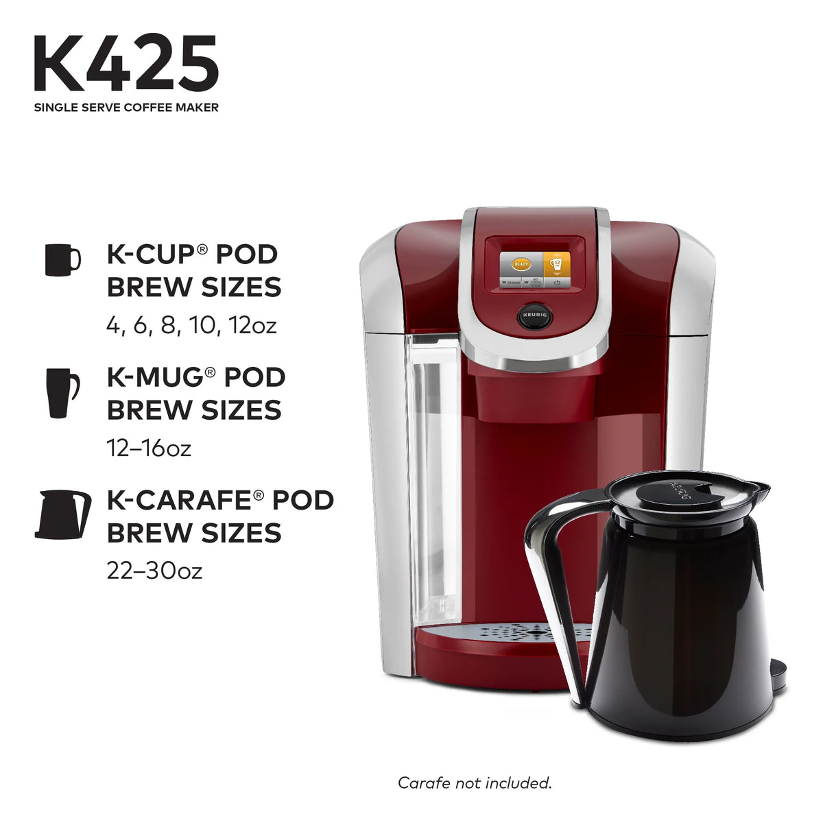Keurig K425 Single Serve K-Cup Pod Vintage Red Coffee Maker