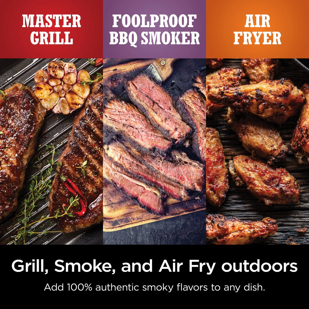 Ninja Woodfire 3-in-1 Outdoor Grill, Master Grill, BBQ Smoker, & Outdoor Air Fryer with Woodfire Technology, OG700