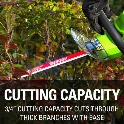 Greenworks 4 Amp 22-inch Corded Electric Hedge Trimmer, 22122