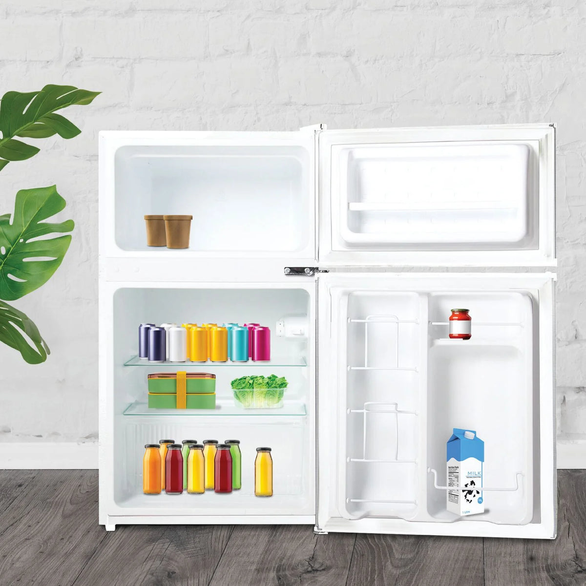 Keystone New Standard 3.1 Cu. ft. 18.5 in W Compact Standard Door Refrigerator/Freezer, White, KSTRC312CW
