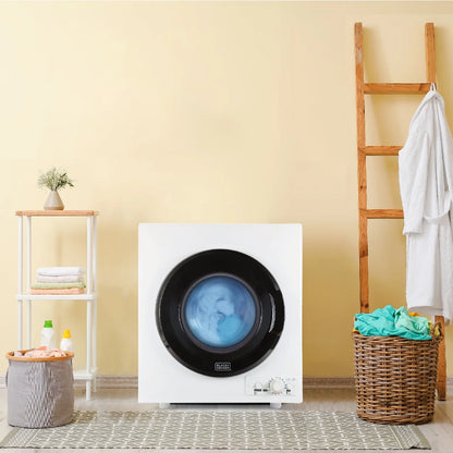BLACK+DECKER BCED37 Compact Dryer for Standard Wall Outlet, Small, 4 Modes, Load Volume 13.2 lbs., White