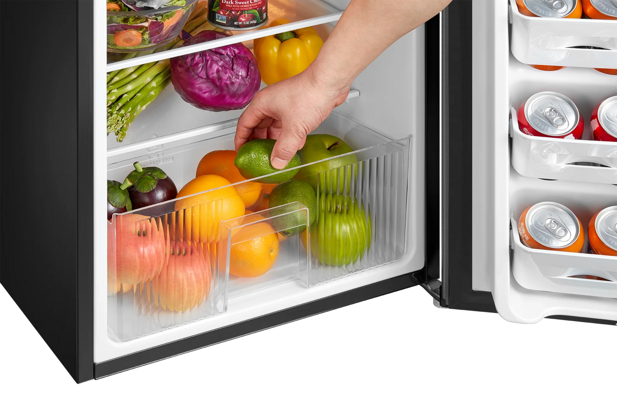 Arctic King 3.2 Cu ft Two Door Mini Fridge with Freezer, Stainless Steel, E-Star