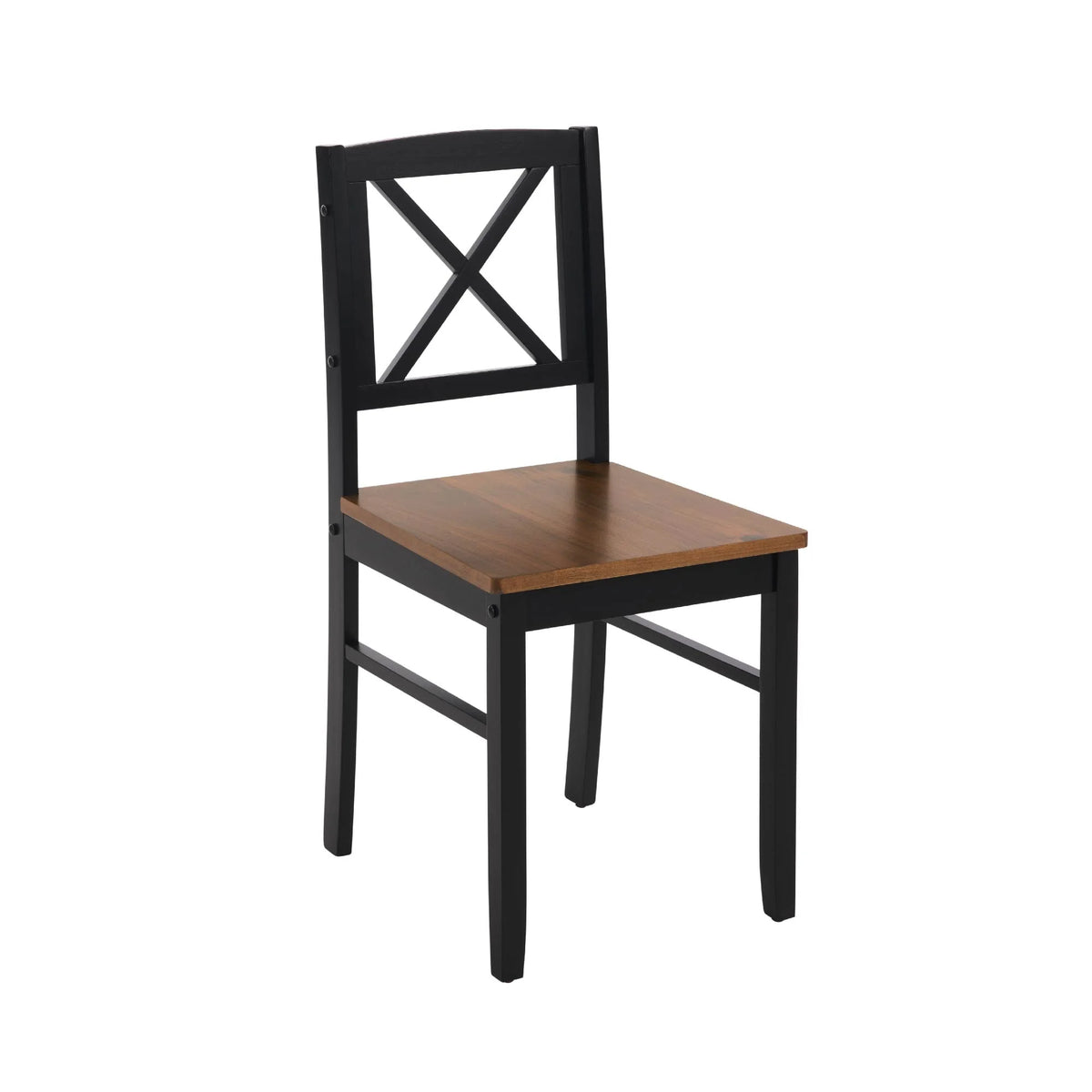 MAYEERTY Eco-Friendly Solid Wood Dining Set �?Sustainable Dining Table with Black Metal Accents for Home & Restaurant,Light Brown