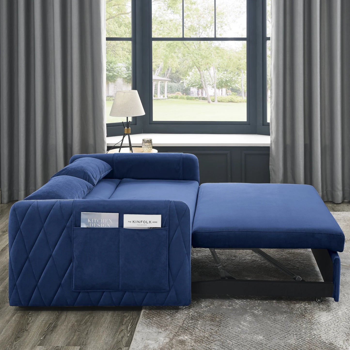 Convertible Sofa Bed,3 in 1 Sleeper Sofa with 2 Pillows and Adjustable Backrest for Living Room Office,Black
