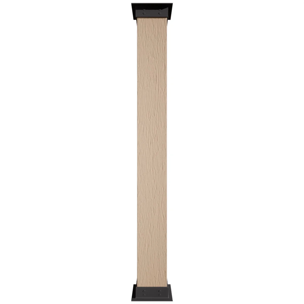Ekena Millwork 6"W x 5'H Sand Blasted Endurathane Faux Wood Non-Tapered Square Column Wrap with Faux Iron Capital & Base