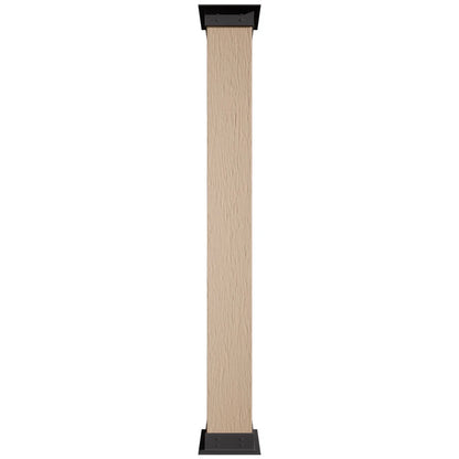 Ekena Millwork 6"W x 5'H Sand Blasted Endurathane Faux Wood Non-Tapered Square Column Wrap with Faux Iron Capital & Base