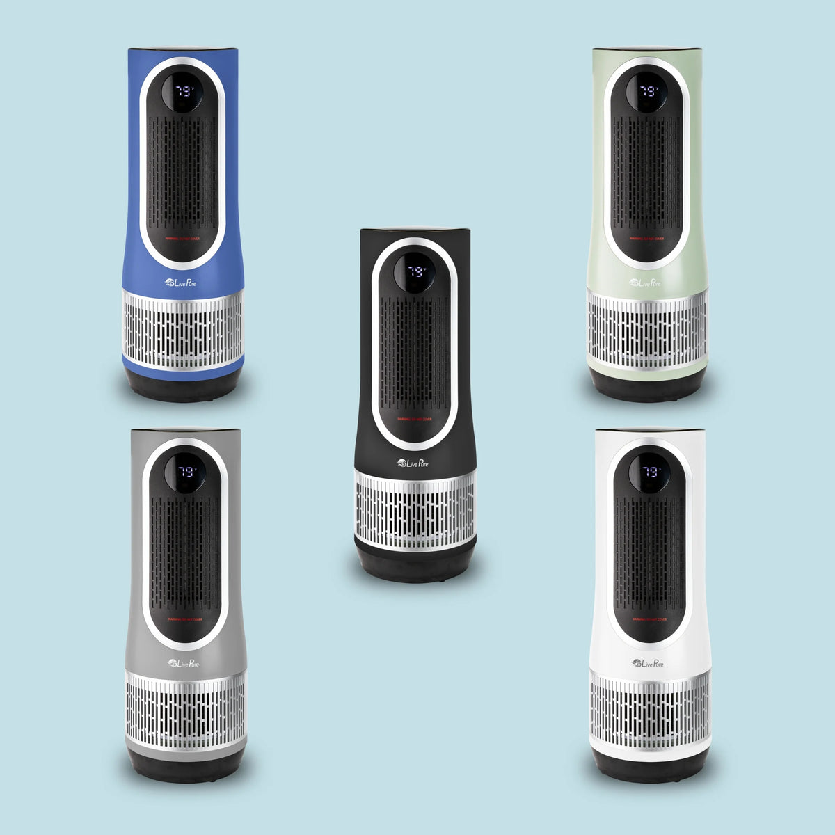 LivePure 3 in 1 Clean Heat Air Purifier/Fan & Heater. Denim Blue