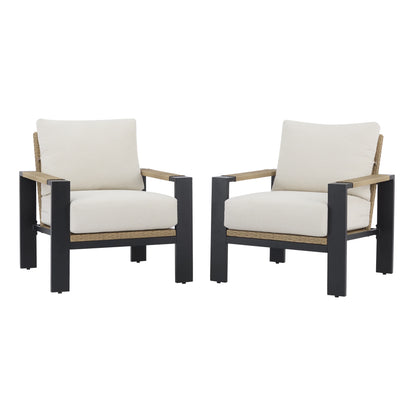 Better Homes & Gardens Ventura 2-Piece Outdoor Wicker Chat Chair, Beige
